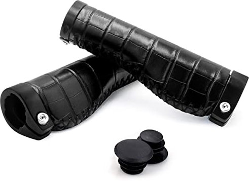 jiankun Fahrradgriffe rutschfeste Lenkergriffe, Ergonomische MTB Griffe, Zwei-Seiten Lock-On Design für 22,2 mm Lenker, Geeignet für Mountainbikes und Rennräderr(Schwarz-A)