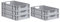 PROREGAL SuperSparSet 5x Eurobox NextGen Economy | Griffe offen |HxBxT 12x40x60cm | 23 Liter | Eurobehälter, Transportbox, Transportbehälter, Stapelbehälter