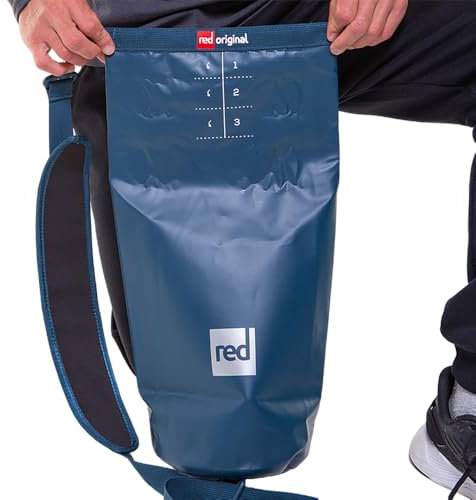 Red Original Waterproof Roll Top Dry Bag 10L with Shoulder Strap– Completely Submergible, Puncture-Resistant, for Paddleboarding, Swimming, Kayaking - Deep Blue