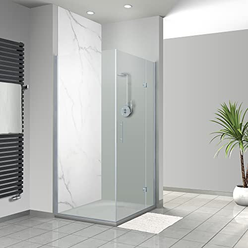 WANDFREUDE individuelle Duschrückwand Aluverbundplatte auf Maß (1 Stück - Carrara-Marmor - Premium Brillant Lack) – Dusche Wandverkleidung Duschwandverkleidung Duschrückwände