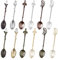 Chostky Retro Coffee Spoons, Crystal Alloy Spoons, Creative Tableware Dessert Spoons, Vintage Carved Tea Spoons for Coffee Sugar Dessert Cake Ice Cream Soup Home Office Party Supplies (12PCS Spoons)