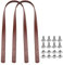 Laughhe Taschenhenkel PU Schultergurte Leder Taschengriffe 2 Stück, Länge 60 cm, 2 cm Breit, Ersatz Handtaschenriemen Handtaschen Griffe mit Nieten (Hellbraun)