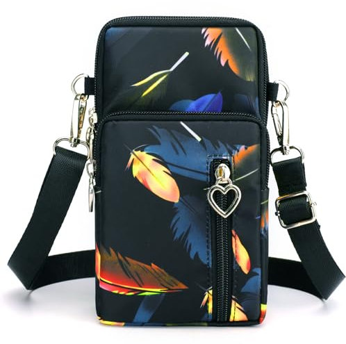 DuoLmi Umhängetasche Damen Klein, Crossbody Tasche für Damen, Nylon Handy Mini-Tasche Kleine Schultertasche Multifunktionale Handytasche, Handytasche zum Umhängen Damen