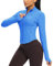 QUEENIEKE Damen Sportjacke Laufjacke mit Lycra Elasthan – Zip-Up Trainingsjacke für Gym Tops Yoga Fitness BBL Running-Jacken (Strahlendes Blau, 38-40)