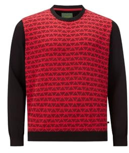 Charles Colby Herren Pullover Earl Alan Gestricktes Casual Oberteil rot, 4XL (XXXXL) - 68/70