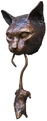Stronrive Katze und Maus Wandbehänge - Harz Katze Maus Türklopfer | Kreative Kunst, hängende Statue, Wandskulpturen, Ornament, Katze, Maus, Tür, Wandbehang, Haustür-Dekoration