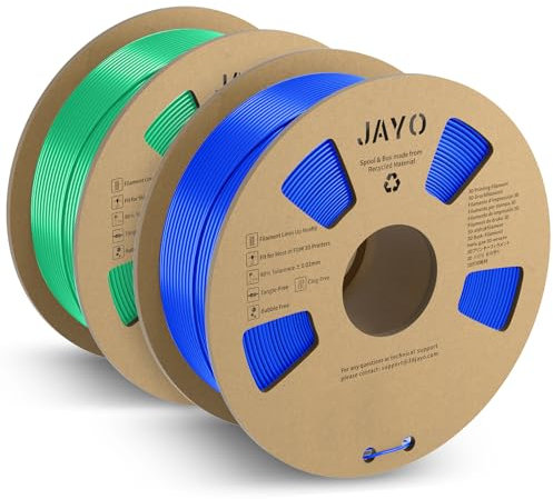JAYO PLA+ Filament 1.75mm, 3D Drucker Filament PLA Plus 2.2kg, Maßgenauigkeit +/- 0.02, 2 Spulen PLA+ Blau+Grün