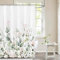 Tititex Blomming Bright Blush Pink White Floral Shower Curtain, Watercolor Green Leaves Plant Bathroom Decoration Shower Curtain Sets 71x71 Inch with Hooks