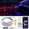Tesla Model 3/Y/S/X Dreamcolor Acrylic Interior Car LED Strip Light with USB/Type C, 47.2inches Fiber Optic Tesla Ambient Lighting Kits, 16 Million Colors Sound Active Function Neon Tesla Accessories