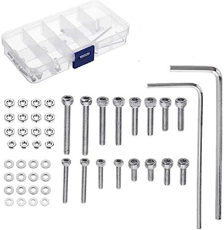 FUZYXIH Stainless Steel Screws Universal Turntable Headshell Cartridge Mounting Kit Professional Bolts Mixed Boxed 50 Pcs Turntable Headshell and Cartridge