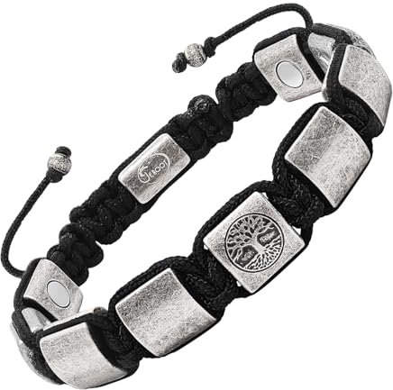 JEROOT Magnetarmband Herren, Titanstahl Magnet Armband Heilung Herren mit Ultra-Stärke von 3500 Gauss-Magneten, Baum Lebensbaum Weltenbaum Schmuck Armbänder (19-24CM)