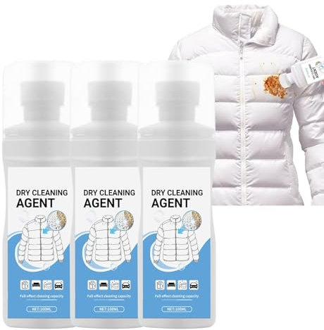FAIRZ 3 Pcs Agent de Nettoyage à Sec, 100ml de Nettoyant en Mousse Sèche Détachant, Nettoyant en Mousse Sèche pour Vêtements, Spray Mousse sans Lavage pour Tissu, Tapis, Sac, Chiffons