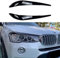 FINMOKAL Front Scheinwerfer Augenbraue Augenlid Abdeckung Glanz Schwarz Für BMW X3 F25 X4 F26 2014-2017