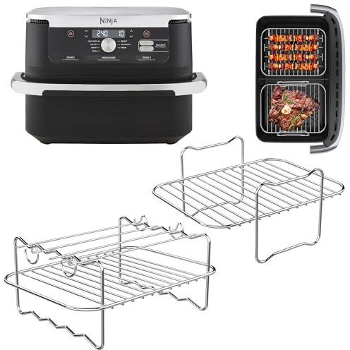 Ninja AF500UK Air Fryer Racks for 10.4L Ninja Dual Air Fryer | Specifically Made for Ninja AF500 | 304 Stainless Steel Single Layer & Skewer Rack | Ninja AF500UK Rack