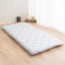 EMOOR Japanische Futon Matratze Anti-Absacken 90 x 200 cm Hergestellt in Japan Baumwolle Chip-Schaum Grau, Schwer-Abflachen Shikibuton Faltbar Schlafbett Tatami