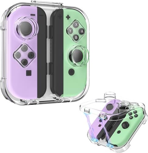 FINTIE Aufbewahrungsbox für Joy-Con, Tragbare Staubdichte Schutzbox kompatibel mit Nintendo Switch Joy-Con, Switch/OLED PC Transparente Hülle mit Magnetverschluss (Crystal)