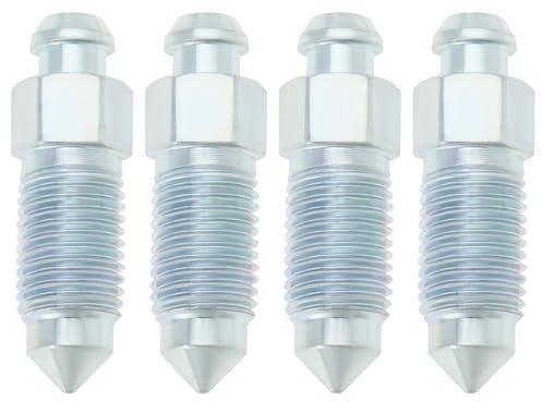 OTOTEC 4Pcs Q235 Steel Brake Caliper Bleed Screw 3/8-24 Brake Caliper Bleed Screw Nipple Compatible with Harley-Davidson 502660 Silver