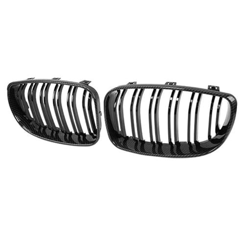 SKINII Kühlergrill Für E81 E87 E82 E88 128I 130I 135I 2008-2011 Racing Grill Auto Front Gitter Stoßstange Haube Niere Kühlergrill ABS Frontgrill(Kohlenstoff-Look)