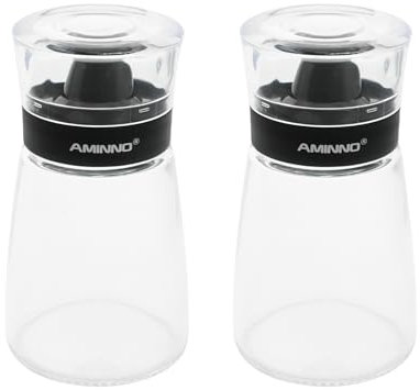 Husalsea Aceitera de Cristal con Dosificador Antigoteo - Dispensador de Aceite y Vinagrera, Botella Rellenable para Cocina, Salero de Vidrio 160ml