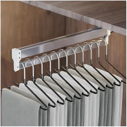 Tringle À Vêtements Extensible Pour Placard Tringle Placard Coulissante Avec 2 Rails Coulissants Réglable 35-80cm Rail,Support Organisateur idéal pour la Garde-Robe (30cm)