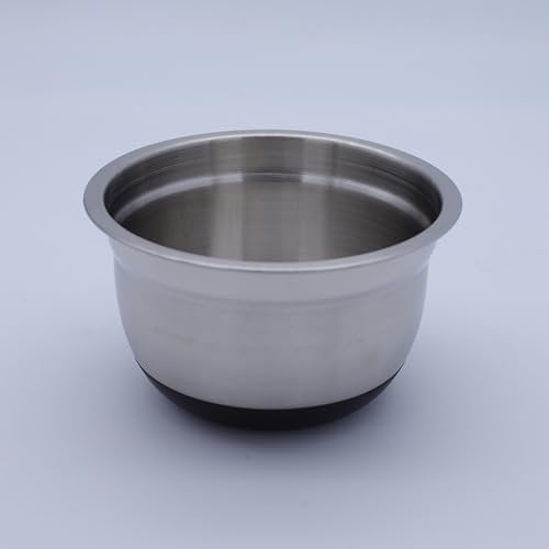 Buckingham Deep Salad Mixing Bowl with Black Silicon Base Easy Grip Durable Stylish and Versatile Ideal for Baking Cooking Salad & Food Prep (17.5 cm)