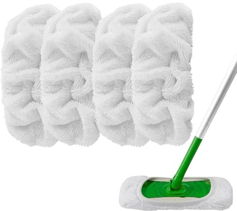 Ryichliho 4 panni in microfibra riutilizzabili, compatibili con Swiffer Sweeper, lavabili, per bagnati e asciutti, per la pulizia dei pavimenti, per la pulizia della casa