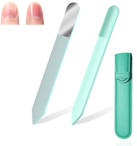 Lima in vetro con scatola - lima di vetro per manicure - lima per unghie con bordo fine e preciso - lima di qualità premium per una finitura liscia e perfetta.