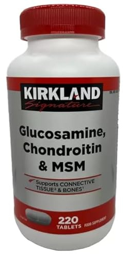 Kirkland Signature Glucosamin, Chondroitin & MSM, 220 Tabletten - Dreifachwirkungsformel für Gelenkgesundheit, Flexibilität & Mobilitätsunterstützung