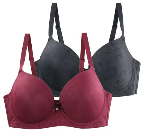 XCXC 3er-Pack Damen BHS mit Bügel Frauen Große Größen Push-Up Leicht Perfekte Passform Klassische-BH mit Verstellbaren Trägern, Anti-Sagging BH Set für Alltag und Freizeit