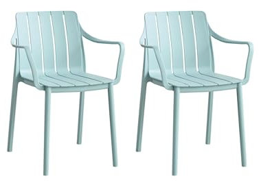 LC Garden »Vina« Stapelstuhl 55x58x80cm Gartenstuhl Terassenstuhl Bistrostuhl Kunststoffstuhl (Blau, 2er Set)