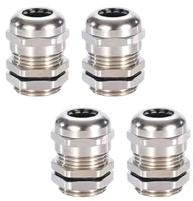 M10*1.5 Cable Glands, 4 Pack Metal Cable Glands Joints, Waterproof Adjustable Cable Glands Connector for 3-6.5mm Cables