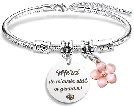 Prrivnix Cadeau Nounou Bracelet Fin De Contrat Merci nounou cadeau Maitresse Cadeaux Atsem Maternelle Cadeaux Merci De M'avoir Aidé À Grandir Creche Noel