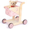 Asweets 2-in-1 Lauflernwagen Holz, Puppenwagen zum Schieben und Ziehen, Baby Walker, Kleinkindspielzeug, Geschenk für Kleinekinder ab 12 Monate+ (Pink)