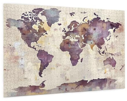 Puzzle Weltkarte Puzzle 3000 Teile Retro Puzzles Erwachsene mit Geschenkbox, DIY Groß Holzpuzzle für Erwachsene, Geschicklichkeitsspiel für Die Ganze Familie Geschenke für Frauen 81 x 122 cm -2285y