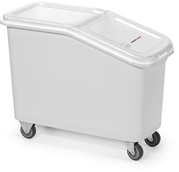 HENDI Vorratsbehälter, Amerbox, auf Gummirollen, für Aufbewahren und Transportieren von Lebensmitteln, mit Schaufel, Aufbewahrungsbox, Lebensmittel-Trolley, 62L, 345x720x(H) 570mm, Polypropylen