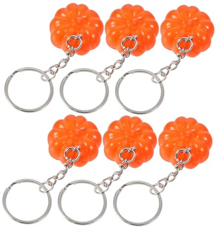 UKCOCO 6Stücke Halloween Kürbis Schlüsselanhänger Langlebige Taschen Dekoration für Halloween Partygeschenke Leichtes Design mit Schnalle Sicher