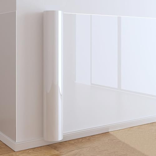 Self-Adhesive Adsorption Wall Protection Film,Clear,Kitchen Splashbacks,Waterproof,Peel and Stick,No Glue Required,Can Keep the Wall Clean,Suitable for Smooth,Flat Surfaces (H120×L500cm/47×197in)
