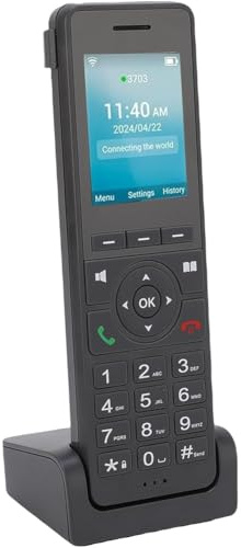 Duanthry Telefono Cordless di Rete con Schermo a Colori 2.4, Telefono Desktop Dual SIM VoIP con WiFi BT per la Comunicazione Domestica dell'ufficio