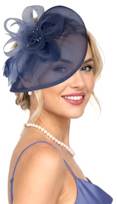 VLYX Cappello Fascinator - Copricapo per tè e Cocktail, Classico Cappello Vintage Pillbox per Donne e Ragazze
