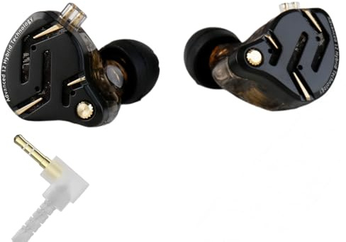 KZ ZS12 PRO - Cuffie in-ear monitor, 5BA+1DD, 6 driver ibridi, auricolari gaming con cavo, suono HiFi chiaro, bassi coinvolgenti, IEM per gaming, musicisti, cantanti, audiofili (nero senza microfono)
