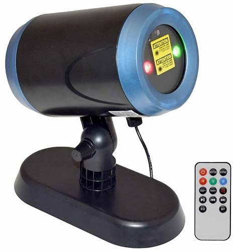 Proiettore Doppio Laser Rosso Verde Bluetooth Speaker 8W Telecomando IP44 Esterno Interno Effetto Luci