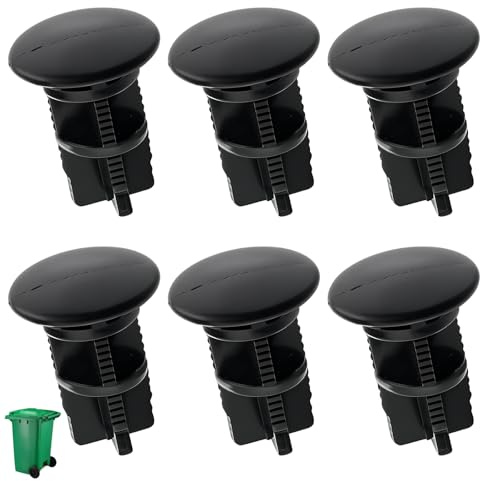 6PCS Wheelie Bin Lid Hinge Pins,Bin Locks Wheelie, Wheelie Bin Locks, Replacement Hinge Pin Set for 100L/120L/240L Outdoor Waste Containers,Compatible with Otto/ESE New Type (43mmx18mm)