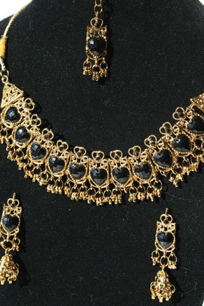 Trendofindia Schmuckset Bollywood Sari Collier+Ohrringe+Tika SH358