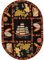 Safavieh Chelsea Collection HK205A Teppich, handgehämmert, elfenbeinfarben, Premium-Wolle, Variation, Familie: 1894 -P Neuheit 7'6 x 9'6 Oval schwarz