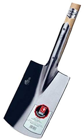 RUHR-Spaten Gärtner Form Edelstahl rostfrei mit Eschen-T-Stiel 85 cm | Der Allround-Spaten für mittelfeste Böden | Doppelfederspaten hochglanzpoliert hochwertige Ausführung