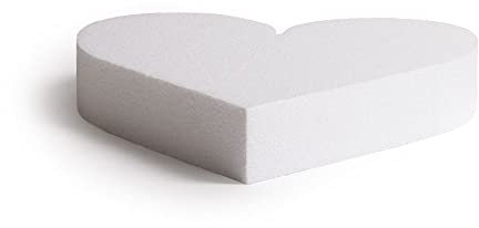 Decora, 0173911 Herzförmiger Styropor-Dummy einzeln verpackt, Ideal als Unterlage für gestapelte Kuchen, Gerade Kanten, 40 X H 5 cm, Beige