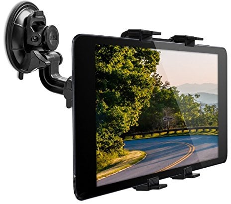 kwmobile Supporto Tablet per Auto - Regolabile 11-20,7 cm orientabile 180° con Ventosa per Vetro Parabrezza e superfici Lisce - Sostegno Universale per Tab iPad