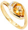 Jobo Damen Ring 585 Gold Gelbgold 1 Citrin orange 4 Diamanten Brillanten Citrinring Größe 58