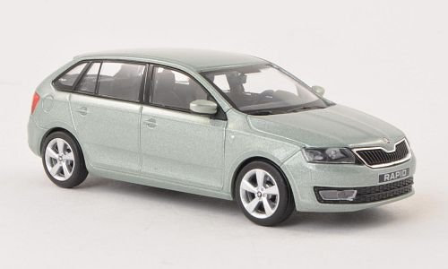 Skoda Rapid Spaceback, met.-silber-grün , 2013, Modellauto, Fertigmodell, Abrex 1:43