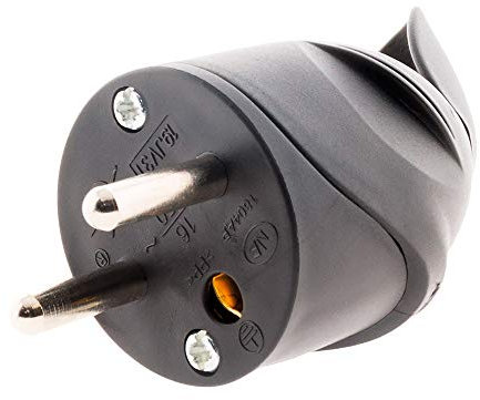 Zenitech - Fiche Mâle Coudée 2P+T 16A - Accessoires pour Conduits - Design Classique et Durable - Compatible avec Prises Standards - Noir - Taille Régulière